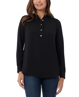 Jones New York Women's Side-Button Shirttail Top