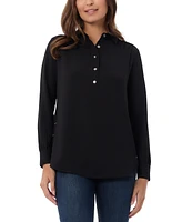 Jones New York Women's Side-Button Shirttail Top