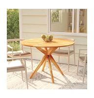 vidaXL Patio Table 43.3"x43.3"x29.5" Solid Wood Acacia