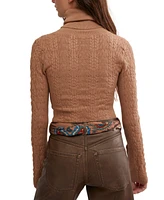 Free People Women's Maddie Cable-Knit Turtleneck Sweater