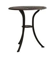 vidaXL Patio Table Bronze 24.4"x24.4"x25.6" Cast Aluminum