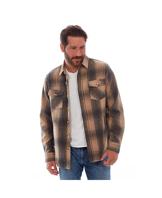 Px Clothing Men's Long Sleeve Plaid Shirt Jacket