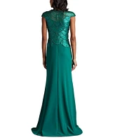 Tadashi Shoji Women's Coralia Beaded Crepe Gown