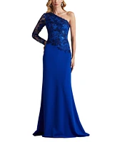 Tadashi Shoji Women's Abner One Shoulder Embroidered Bodice Gown