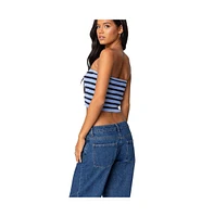 Edikted Womens Lexi Ribbed Tube Top