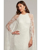 Tadashi Shoji Women's Piers Embroidered Cape Gown