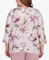 Alfred Dunner Plus Telluride Romantic Florals Textured Top