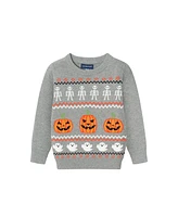 Andy & Evan Toddler Boys Toddler/Child Grey Intarsia Halloween Sweater