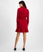 Bar Iii Women's Blouson-Sleeve Faux-Wrap Dress, Created for Macy's