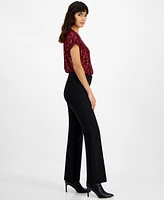 Bar Iii Women's High Rise Straight-Leg Pants, Created for Macy's