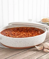 Denmark Tools for Cooks Speckled Stoneware 3.2-Qt. Oval Covered Casserole