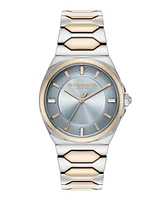 Olivia Burton Women's Lustre Silver and Rose Gold-Tone Stainless Steel Bracelet Watch 34mm