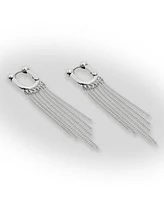 Robert Lee Morris Soho Silver Horseshoe Huggie Fringe Earrings