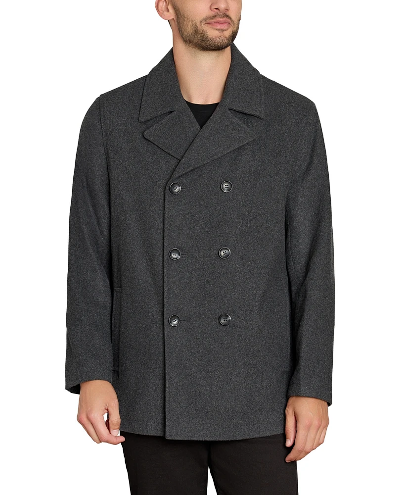 Izod Men's Double Breasted Wool Peacoat