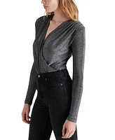 Steve Madden Women's Melvina Ruched Metallic-Knit Bodysuit