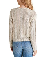 Steve Madden Women's Renzo Cable-Knit Metallic-Foil Sweater