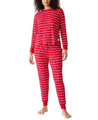 Gap GapBody Women's Packaged Ribbed Printed Jogger Pajama Set