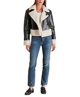 Steve Madden Women's Athen Faux-Shearling Aviator Jacket