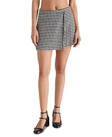 Steve Madden Women's Leon Houndstooth Fringe-Trim Skirt