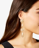 I.n.c. International Concepts Textured Disc & Bead Linear Drop Earrings, Created for Macy's