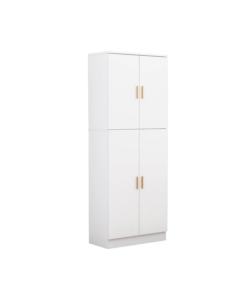 Famapy White Storage Cabinet Bookcase with 5-Shelves