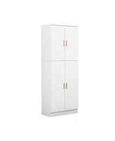 Famapy White Storage Cabinet Bookcase with 5-Shelves