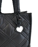 Like Dreams Black Out Love Nylon Puffer Tote Bag