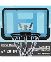 Slickblue Outdoor Height Adjustable Basketball Hoop for Kids and Adults