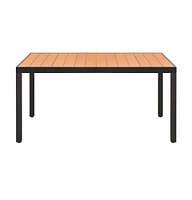 vidaXL Patio Table Brown 59.1"x35.4"x29.1" Aluminum and Wpc