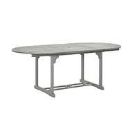 vidaXL Patio Table Gray 78.7" x 39.4" x 29.5" Solid Acacia Wood