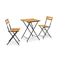 vidaXL 3 Piece Folding Bistro Set Solid Acacia Wood