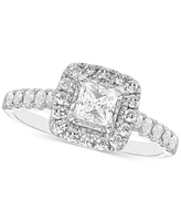 Diamond Princess-Cut Halo Engagement Ring (1 ct. t.w.) in 14k White Gold