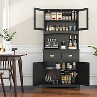 67'' Storage Cabinet Closet Kitchen Pantry Cupboard with Adjustable Shelves