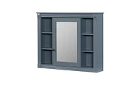 Slickblue "35'' x 28'' Wall-Mounted Bathroom Medicine Cabinet – Modern Mirror Cabinet with 6 Open Shelves"