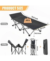 Skonyon 2-Piece Folding Bed & Camping Cots with Removable Cotton Mattress Indoor/Outdoor