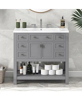 Slickblue Modern Bathroom Vanity with Top Sink & Storage Cabinet