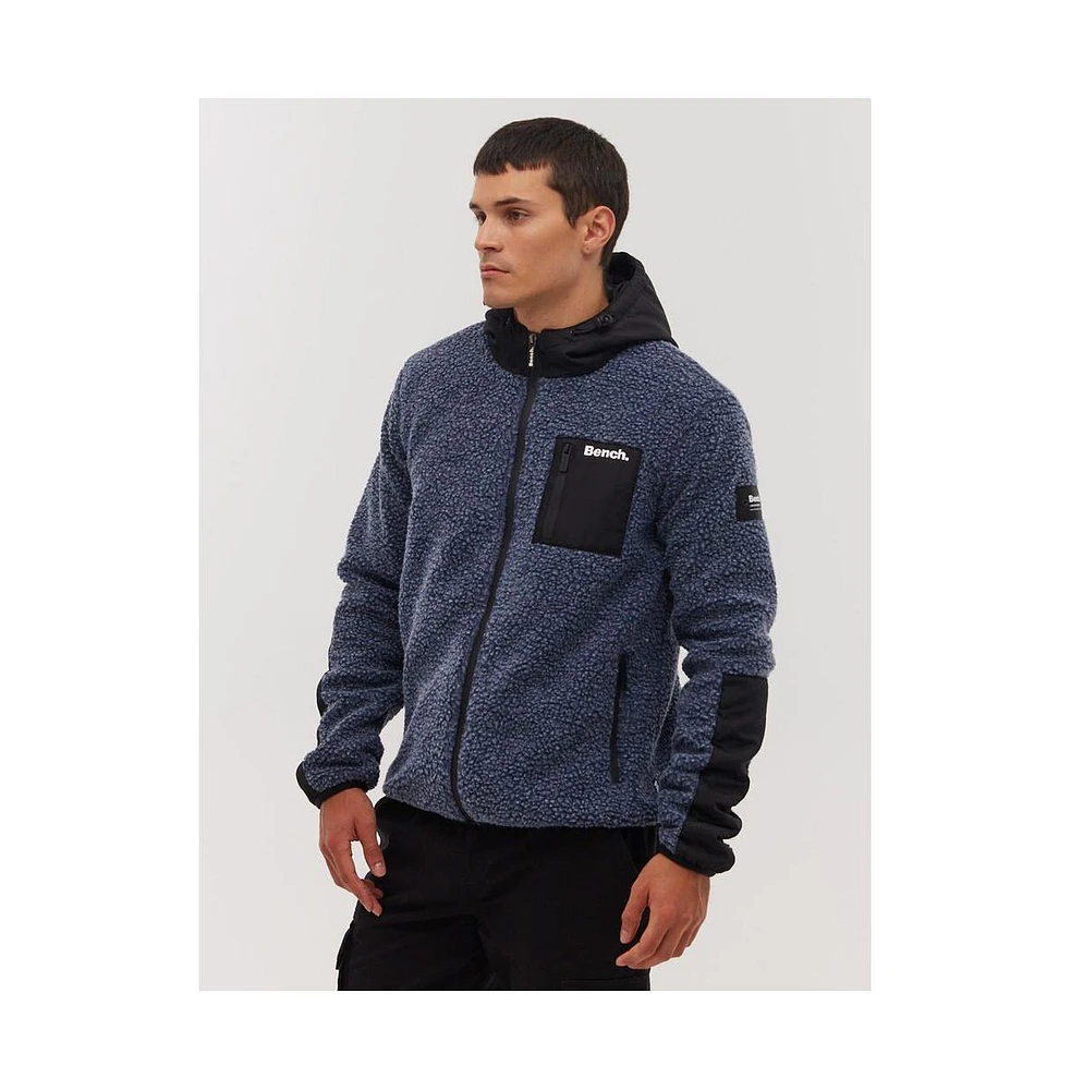 Bench Dna Men's Marezi Single Patch Pocket Zip-Up Sherpa