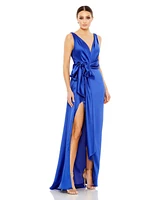 Mac Duggal Women's Sleeveless Self Tie Draped Gown