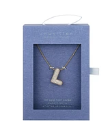 Unwritten Cubic Zirconia Bubble Initial Pendant Necklace