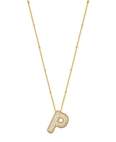 Unwritten Cubic Zirconia Bubble Initial Pendant Necklace