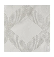 Bentley Ogee Knitted Jacquard Total blackout curtains for bedroom, Silver grommet top fit up to 1.25 inches rod Single Curtain Panel for Living Room,
