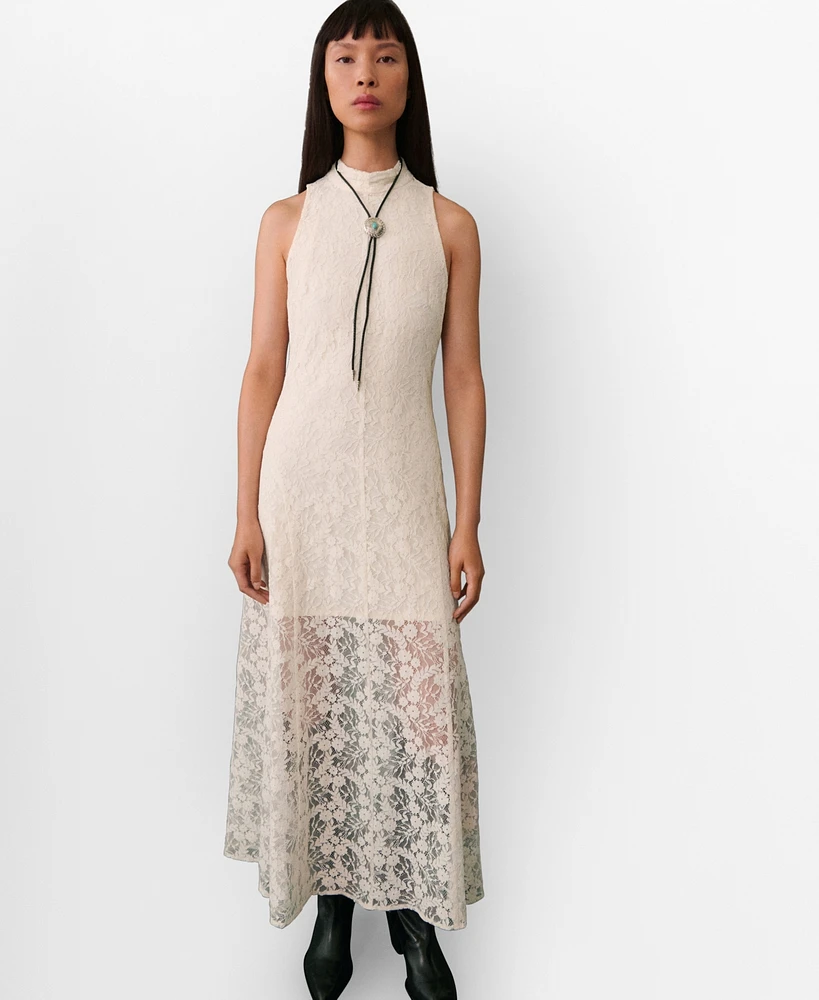 Mango Women's Lace Detail Gown