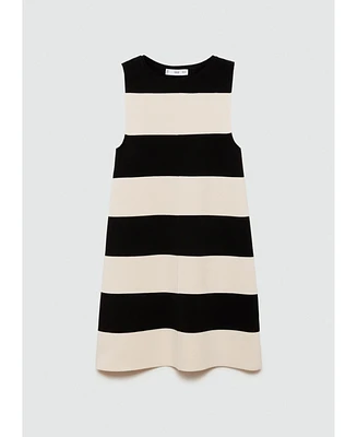 Mango Women's Short-Striped Knitted Dress