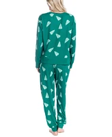 Ocean Pacific Women's Printed Waffle-Knit Pajama Set