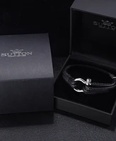 Rhona Sutton Screw Lock Silver Buckle Stainless Steel Bracelet