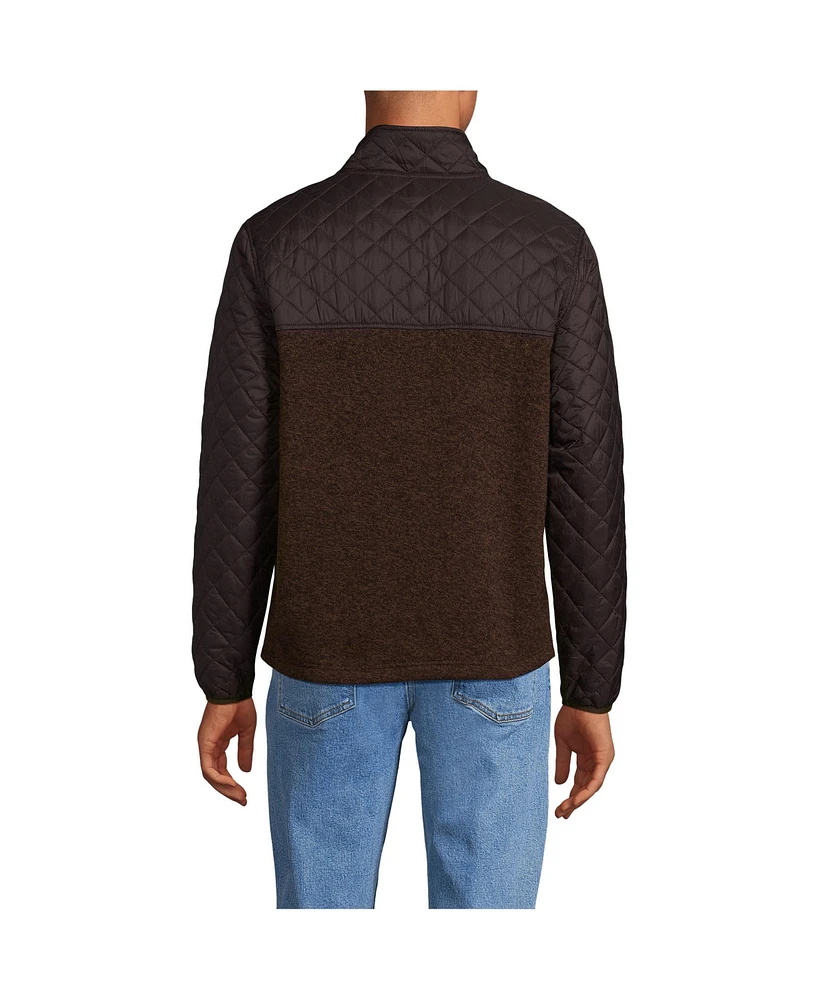 Lands' End Men's Sweater Fleece Full Zip Jacket