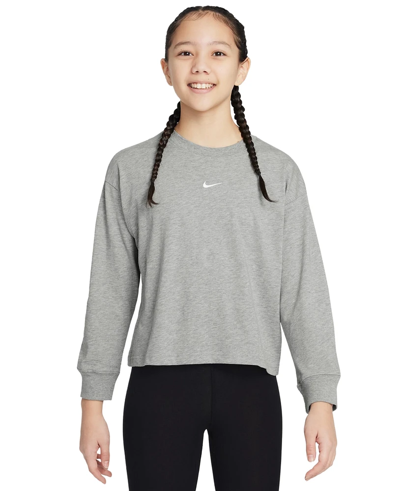 Nike Big Girls Sportswear Essential Long-Sleeve T-Shirt