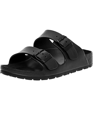 Alpine Swiss Men's Double Strap Eva Slide Sandals Sole Flat Casual Comfort Shoes