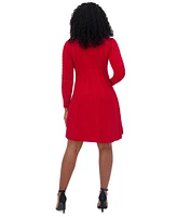 Jessica Howard Petite Mock-Neck Cable-Knit Sweater Dress