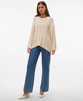 Vero Moda Women's Svea Cable-Knit Long-Sleeve Sweater